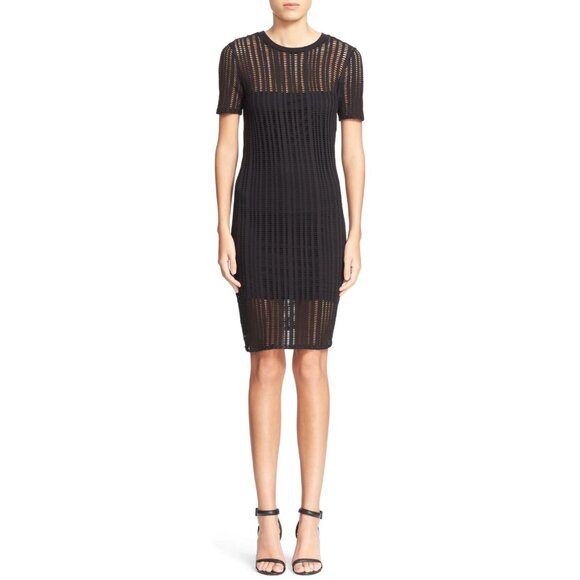 T by Alexander Wang Mesh Overlay Sheath Dress ASO Isabelle Lightwood - Picture 6 of 15